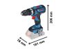 BOSCH Akkus ütvefúró-csavarozó GSB 18V-60 C L-Boxx-ban (akku + töltő nélkül)