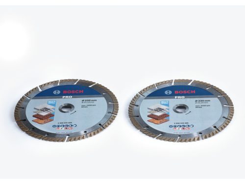 BOSCH Gyémánt vágókorong szett 230 x 2,6 x 10 x 22,2 mm szegmentált Multi Material (2 db)