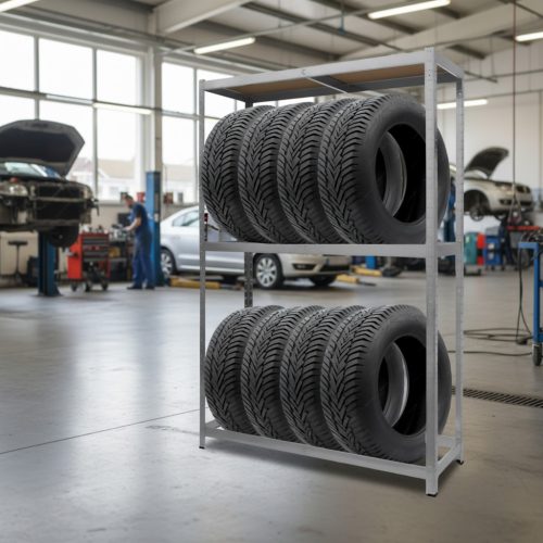 Gumiabroncs tároló állvány - fém - 180 x 120 x 40 cm