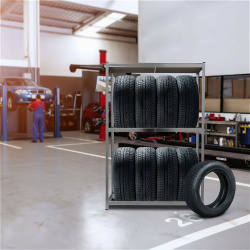 Gumiabroncs tároló állvány - fém - 180 x 120 x 40 cm