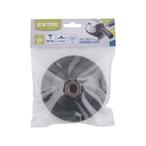 gumitányér sarokcsiszolóhoz; 100mm, tépőzáras, max. ford.: 12000 1/min