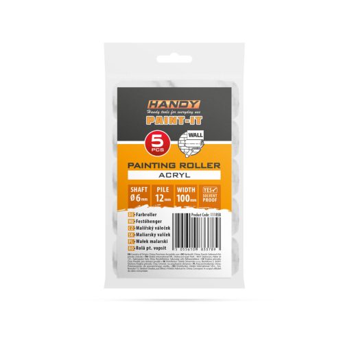 Festőhenger - akril - 100 mm - 5 db / csomag