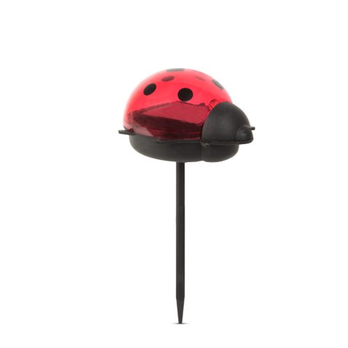 LED-es szolár lámpa - katica - hidegfehér - piros / sárga - 75 x 60 x 140 mm