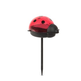   LED-es szolár lámpa - katica - hidegfehér - piros - 75 x 60 x 156 mm