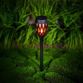   LED-es szolár lámpa - leszúrható / fali / szabadonálló - lángeffekt - 12 sárga LED - 90 x 410 mm