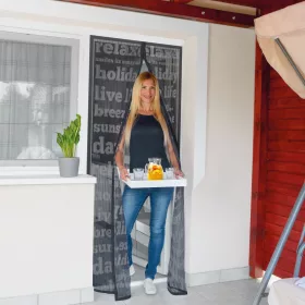   Szúnyogháló függöny ajtóra - mágneses - 100 x 210 cm - feliratos