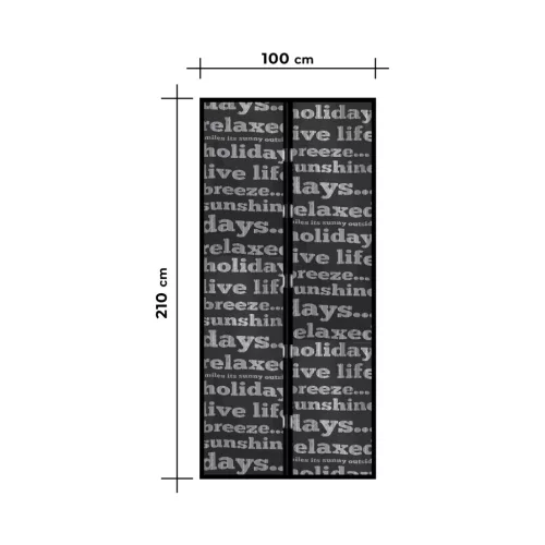 Szúnyogháló függöny ajtóra - mágneses - 100 x 210 cm - feliratos
