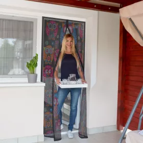   Szúnyogháló függöny ajtóra - mágneses - 100 x 210 cm - baglyos