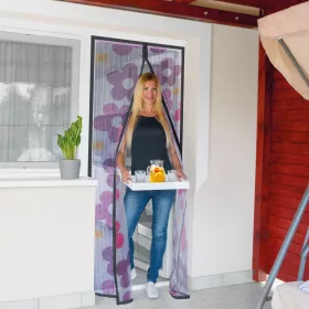   Szúnyogháló függöny ajtóra - mágneses - 100 x 210 cm - színes virágos