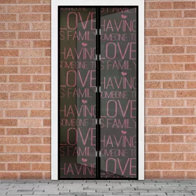  Szúnyogháló függöny ajtóra - mágneses - 100 x 210 cm - "Love"