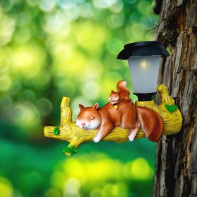   LED-es szolár állatfigura - mókus - akasztható - melegfehér LED - 25 x 6 x 19 cm