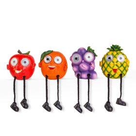   Szolár gyümölcsök lábbal - 4 féle - 2 fehér LED - 8 x 17 cm