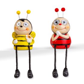   Szolár állatfigurák lábbal - 2 féle méhecske - 2 fehér LED - 10 x 8,5 x 26 cm