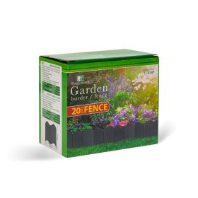   Virágágyás szegély / kerítés - 15 x 14 cm - fekete - 20 db / csomag