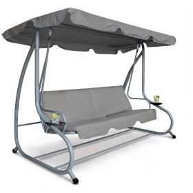   Kerti hintaágy - 200 x 120 x 164 cm - szürke - pohártartóval