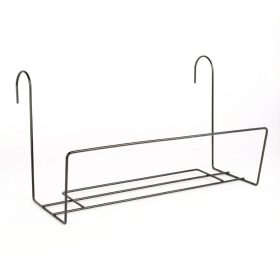 Virágosláda tartó - fém, fekete - korlátra - 40 x 22 cm