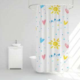   Zuhanyfüggöny - 3 féle - kék, tavasz, kockás mintás - 180 x 180 cm