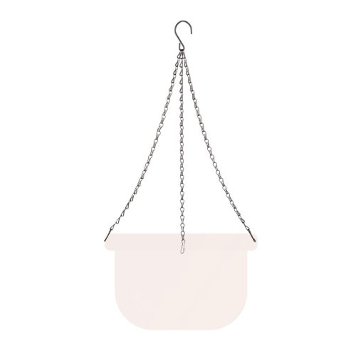 Virágcserép függesztőlánc - fém - fekete - 50 cm