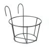 Erkélykorlátra akasztható fém kosár - virágcserepek rögzítéséhez - 18 cm - fekete