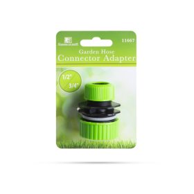   Tömlőcsatlakozó adapter - 1/2" - 3/4" - műanyag - zöld/fekete