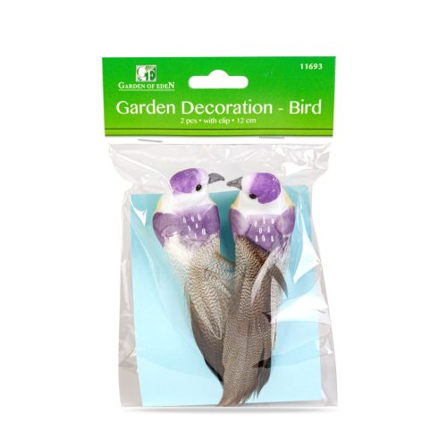 Kerti dekoráció - madárka - 12 cm - csipeszes - 2 db / csomag