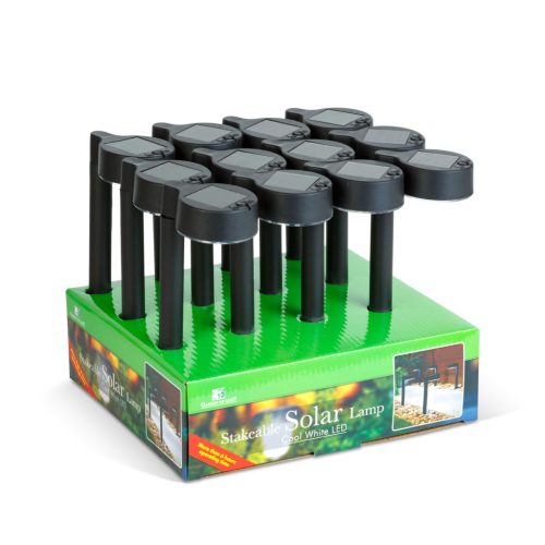 Leszúrható szolár lámpa - 1 LED - fekete - 31,5 x 7 x 9,5 cm