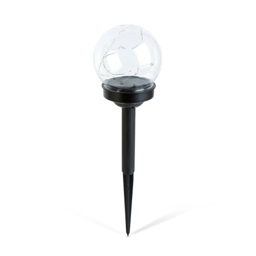 Leszúrható szolár lámpa - gömb alakú - színes - 10 x 10 x 26,5 (+12,5) cm