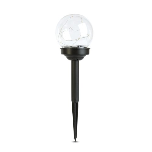 Leszúrható szolár lámpa - gömb alakú - színes - 10 x 10 x 26,5 (+12,5) cm