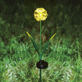   Leszúrható szolár virág - hortenzia - 2 féle - 25 melegfehér LED - 13 x 7 x 65 cm