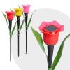 LED-es szolár tulipánlámpa - sárga / piros / rózsaszín - 31 cm - 24 db / kínáló