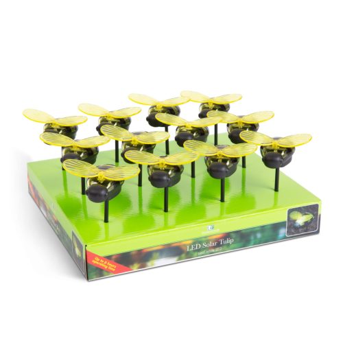 Leszúrható szolár lámpa - méhecske - 8 x 7,5 x 14,5 cm - Fehér LED