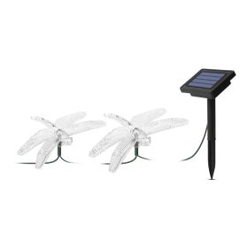   LED szolár fényfüzér - szitakötő - 2 m - 10 színes LED