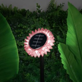   Szolár napraforgó - rózsaszín - leszúrható / felakasztható - 13 x 6,5 x 35 cm
