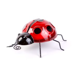   Szolár lámpa - katicabogár - leszúrható / csipeszes - piros - 15 x 7 x 16 cm - 6 LED
