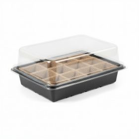   Palántanevelő tálca átlátszó kupolával - 20 x 15 x 10 cm