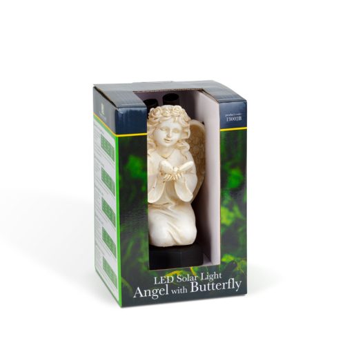 Szolár angyalka - pillangó - 1 melegfehér LED - műgyanta - 42 x 11 x 6,5 cm