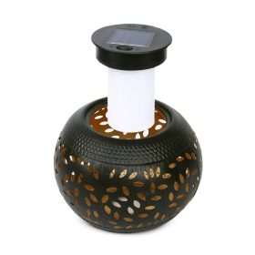   Szolár dekor lámpa - lángeffekttel - 12 sárga LED - 15 x 15 x 11 cm