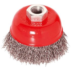   drótcsiszoló fazékkefe (sarokcsiszolóra); 75mm, M14×2, max.12500 ford/perc, hullámos szálú