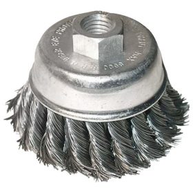   drótcsiszoló fazékkefe  sodort szálú ; sarokcsiszolóhoz, M14×2 két soros, 80mm, max. 12500 ford/perc