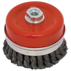   drótcsiszoló fazékkefe  sodrott erős; sarokcsiszolóhoz, M14×2, 100mm, max. 7000 ford/perc