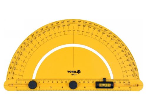 VOREL Szögmérő vízmértékkel 250 mm ABS