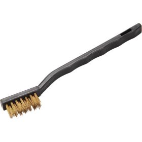   kis sárgaréz kefe, 3 soros, 175mm, sárgaréz hullámos huzal, PP fogantyú