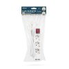 Elosztó 3-as - 3 x 1,5 mm - 1,5 m - 2 x USB-vel - kapcsolós