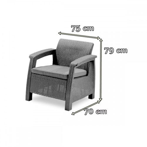 Corfu Big duo kerti bútor garnitúra futura asztallal