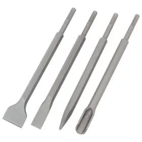   betonvéső klt. 4db, SDS PLUS, 250mm hosszú; hegyes, lapos 25mm, lapos 45mm, horony