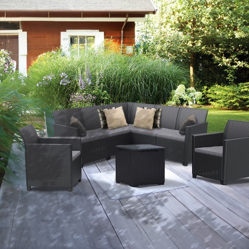 Claire IV 7 személyes kerti bútor garnitúra vigo tárolós asztallal