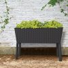 Splendor megemelt műanyag kerti virágláda 120l fonott rattan