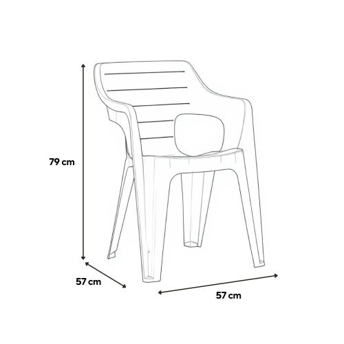 Bilbao Iowback műanyag kartámaszos kerti szék grafit