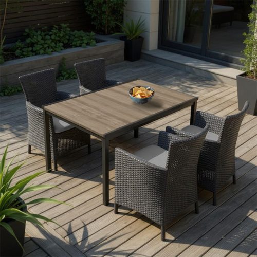 Nadia 4+1 kerti bútor garnitúra szett kőris-grafit