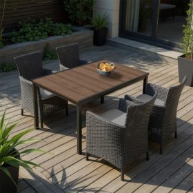 Nadia 4+1 kerti bútor garnitúra szett dió-grafit